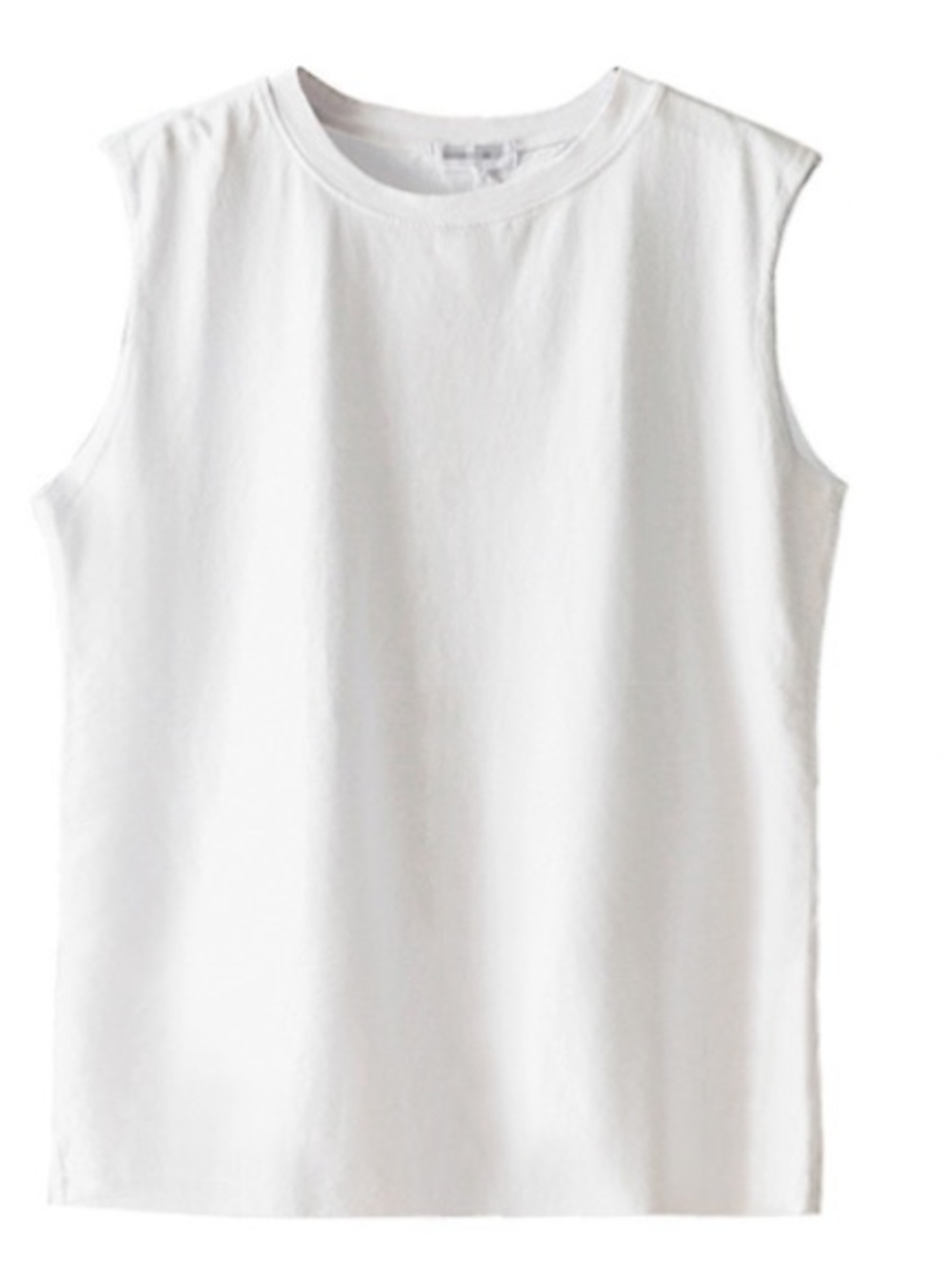 Kids Sleeveless Crewneck Tank Top - White